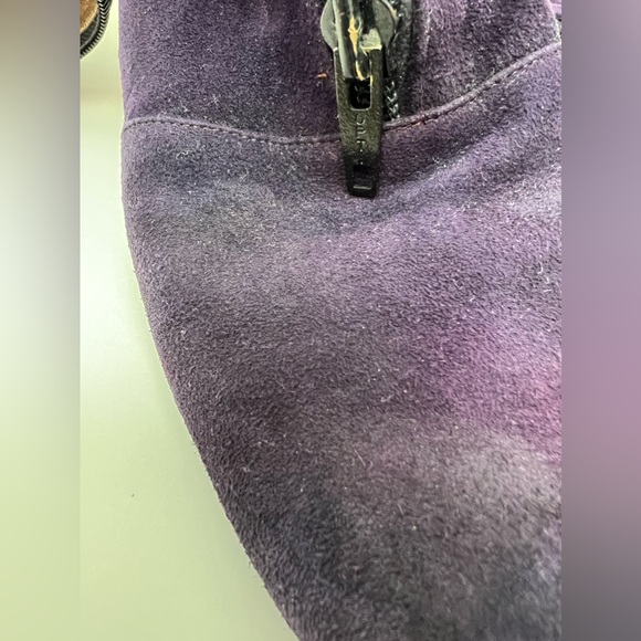 JERRY EDOUARD Vintage Purple Suede Butterfly Embroidered Zip GoGo Boots Sz 5.5 - Picture 6 of 16